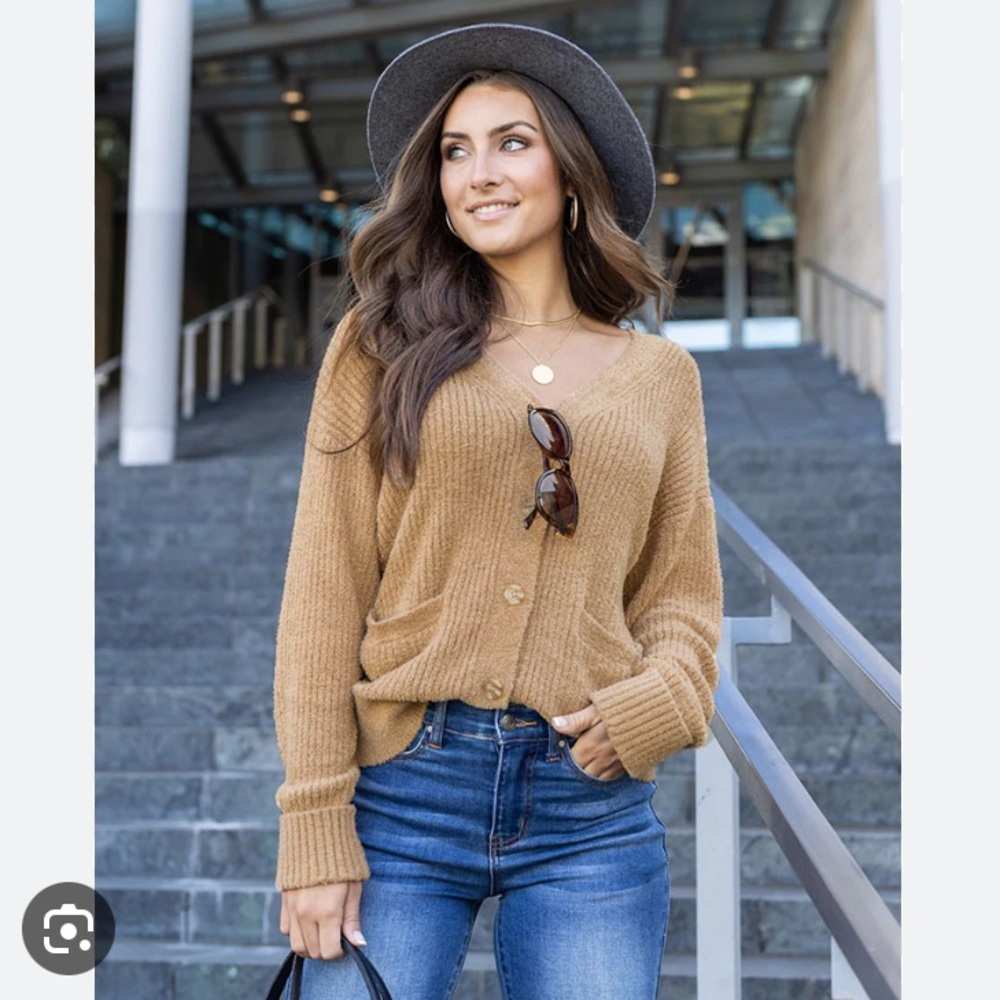 Bambu ribbed button front cardigan